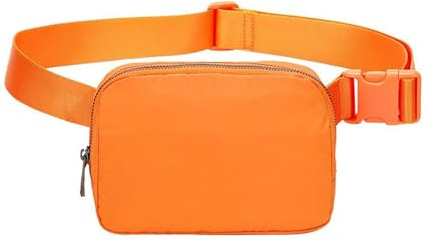 Uwiyo Bumbags for Ladies Belt Bag for Women Men Small Crossbody Bags for Women Fashion Fanny Pack Waist Bag with Adjustable Strap for Travel Outdoors Running Hiking (Orange)