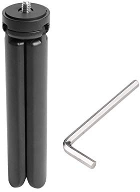 Mini Treppiede in Lega di Alluminio con Vite da 1/4 di Pollice, Altezza Regolabile e Capacità di Carico di 10 Kg, per DSLR, ILDC, Action Cam, Videocamere e Proiettori