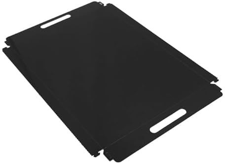 Monouso | 100 Bandejas de Cartón Rectangular con Asas, 28,5x38,5cm, Color Negro, Bandeja para Aperitivos, Canapés, Compostables, Reciclable, Ecológica