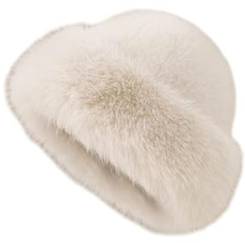 Battnot Mütze Damen Fellmütze Pelzmütze Damen Weihnachtsmütze plüschmütze Warm Weich Damenmütze Kunstfell Faux Fuchs Pelz Warm Weich Russische Kunstpelzmütze für Reisen, Skifahren, Wandern