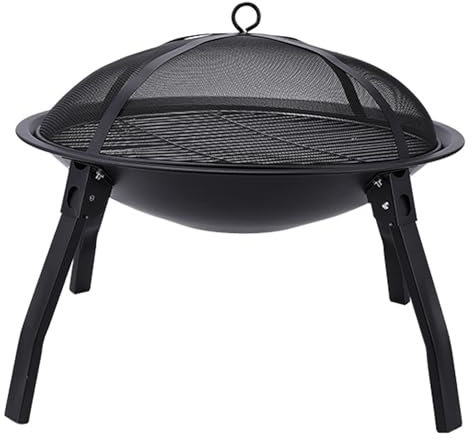 Barbacoa Carbon con Cubierta de Malla, VersáTil Barbacoas de Carbon de Acero Inoxidable con Cuerpo Reforzado, Parrilla Barbacoa Ideal para Acampar