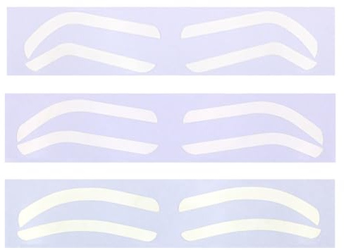 Lot de 24 paires de pochoirs autocollants pour sourcils, kit de gabarit de forme de sourcils, 3 styles de bandes adhésives pour sourcils, outil d'aide au maquillage pour femme