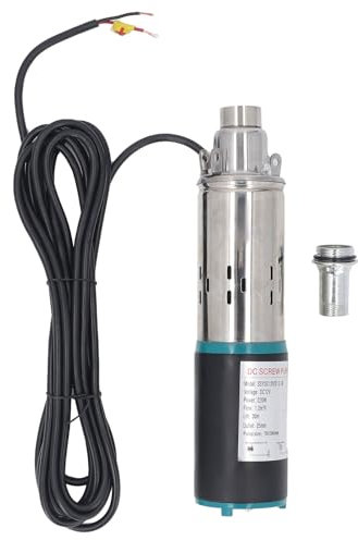 Asixxsix DC 12 V Deep Well Tauchpumpe, 98,4 Fuß Kopf aus Edelstahl -Wasserpumpen mit 23 Fuß Netzkabel, 1,2 M³/h Durchflussrate Pumpe Tiefe Brunnenpumpen für Industrielle Bewässerung,