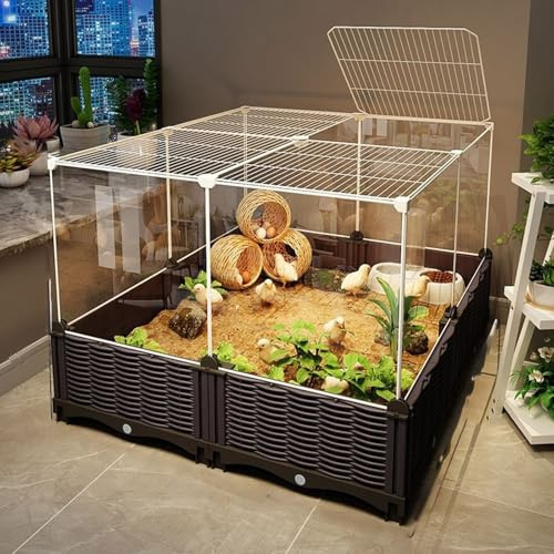 Kaninchenkäfig, Meerschweinchenkäfig, Hühnerstall, Sicheres, Verschlüsseltes Netz for Die Sicherheit Drinnen Und Draußen, Züchter Und Tierliebhaber(74 * 74 * 55cm)