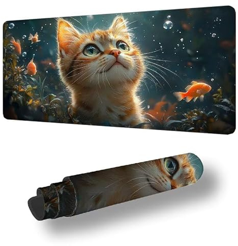 Tappetino Mouse XXL 1500 x 800 mm, Tappetino Mouse Gatto Scrivania Gaming Mauspad Animale Sottomano Scrivania Ufficio Accessori, Migliorare Precisione e Velocit, Superficie Liscio, Regali S-12935