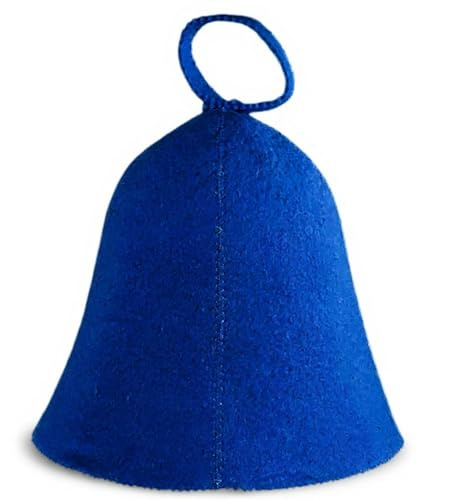 GMMH® Saunahut aus Wollfilz (Blau 1005) Saunamütze für Damen und Herren, Filz Kopfschutz Saunakappe Filzkappe Mütze Filzhut Hut Kappe für Sauna, Banya, Finnische Sauna