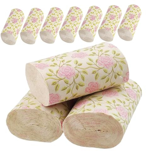 Mikikit Carta Igienica Morbida e Pratica 10 Pezzi in Pasta di Bambù e Rose Distintive con Design Elegante per Uso Domestico e Ufficio