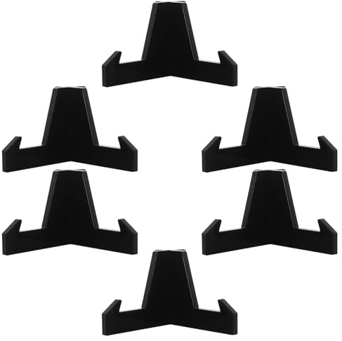 ifundom Présentoir pour Cartes de Visite en Acrylique Noir 6 Pièces, Support Vertical Portable Bords Polis Finement, pour Bureau et Espace de Réception