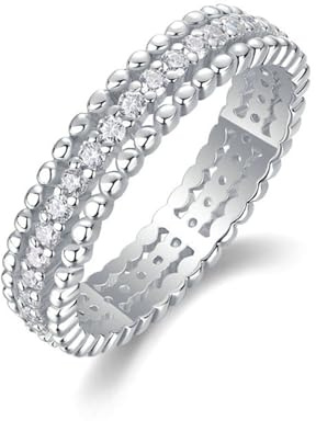 Whoiy Gold 950 Ring für Damen, Verlobungsring Platin Ewigkeit mit Moissanite Echtgold Ehering Größe 65 (20.7)