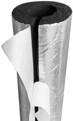 RZUMXOPY Guaina Isolante in Gomma, Isolante per Tubi in Foglio di Alluminio Autosigillante, Tubo Isolante Antigelo per Esterni, per Tubi dell'Acqua Fredda e Calda (ID) 27mm x (T) 30mm x (L) 0.95m