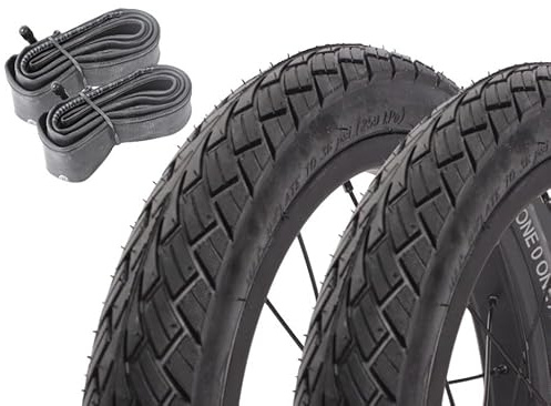 Kujo One 0 One A 14 Zoll x 1,75 Fahrradreifen Set mit AV Schlauch – 360 g – 27 TPI – Drahtreifen – Schwarz – 47-254 – BMX Kinderfahrrad City