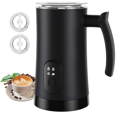 Liksiy Milk Frother and Steamer, 4-in-1 Electric Milk Fother for Coffee with Hot & Cold Foam, Auto Shut-Off Frother Machine for Latte, Cappuccino and Macchiato (Black)