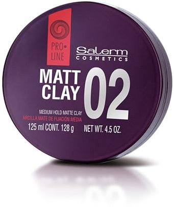 SALERM - Cera para el Pelo - Pro Line Matt Clay 02-125 ml - para Cabellos Medios y Largos - Fijación Media y Flexible - Larga Duración - Efecto Mate - Texturizador Cabello - Cuida e Hidrata