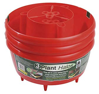 6 x All In 1 Plant Halos Crop Support Watering Tubs For Grow Bags - Red