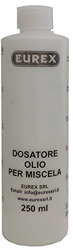 Eurex N. 24 Dosatori olio per miscela 250 ml con tappo, scala graduata e percentuali 2-4% 2,5-5% 3-6% + 3 pezzi