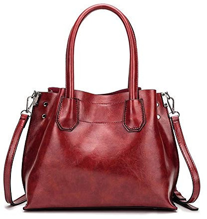 Damen Medium Sam Satchel Leder Umhängetasche, Rot - rot - Größe: Large