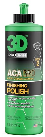 3D's ACA 520 Finishing Polish - Alpha Ceramic Alumina - True Paint Correction - 2 Step System - Step 2 - Made in USA (8oz)