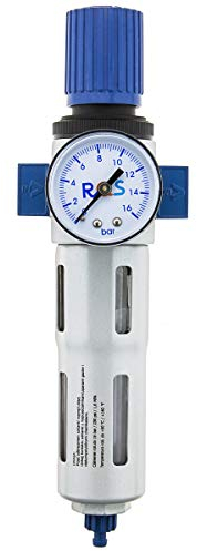 RQS Druckminderer mit Wasserabscheider 1/4 1/2 3/4 Wartungseinheit Druckluft Filter Kompressor Regler