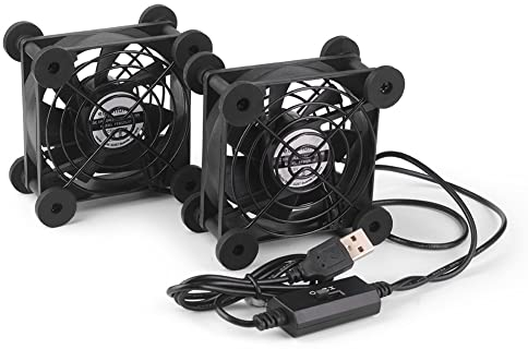 euroharry Ventilador USB 2 en 1, silencioso, para PC y TV, receptor, cabina AV, PS4, router (ventilador de carcasa de 80 mm)