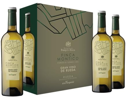Marqués de Riscal - Finca Montico Gran Vino de Rueda, Vino Blanco, Denominación de Origen Rueda, Variedad Verdejo, 100% Organic con certificación ecológica - Estuche 3 botellas x 750 ml