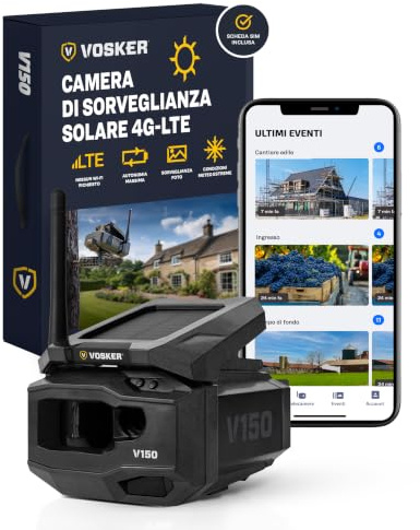 Vosker V150 4G Wireless Outdoor Solar Wildcamera Zeitrafferfunktion black-Grau