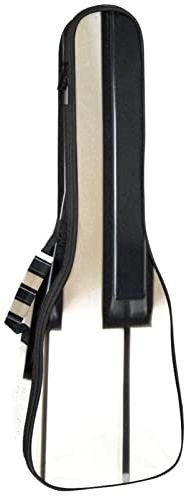 Ukulele väska pianotangenter svart vit ukulele fodral för Sopran Tenor konsert 23 tum 10 mm tjock mjuk vadderad justerbara remmar spelväska