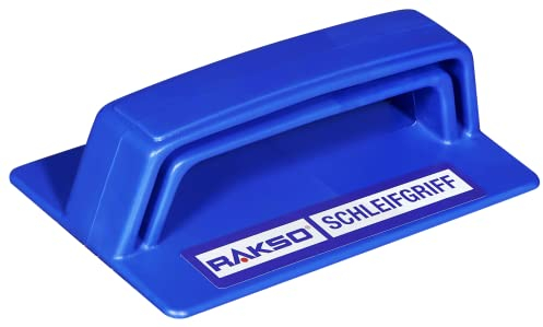 RAKSO Schleifgriff für Spänematten, 8 Stk., robuster Handgriff aus Kunststoff und Klett für Stahlspänematten