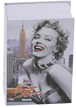 Tissting Buchtresor mit Zahlenschloss, 18 x 12 x 5,5 cm Echten Seiten Buch Tresor Versteckter Abschließbar Code Schloss Buchsafe für Geld Bargeld Schmuck (Monroe)