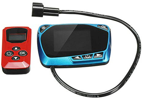 Standheizung LCD-Fernbedienung, TOTMOX 12V/24V Auto Frontscheibenheizung Controller Mit 4-Tasten-Fernbedienung, Universal Standheizung Für Auto Diesel Lufterhitzer, Blau LCD mit roter Fernbedienung