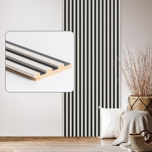 Wandpaneele & Deckenpaneele Desiwa 3er-Set in Eiche Weiß Schwarz 10,7x130 cm Holzoptik Holz MDF Holzpaneele