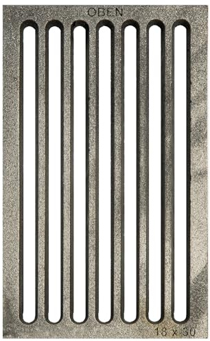 ScarMaxx - Griglia per caminetto in ghisa 18x30 cm - Griglia per Cenere per caminetto - Griglia in ghisa Robusta e Solida - con nervature - Griglia per caminetto Rettangolare