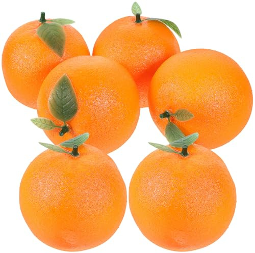 Ciieeo Künstliche Orangen Mit Blättern 7.5X7.5X7.5 cm Realistisches Schaumstoff Modell Für Küche Deko Wohnkultur Und Foto Requisite