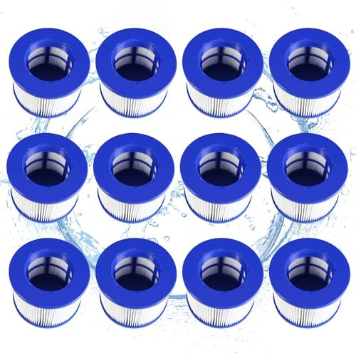 Denkmsd Filter für aufblasbares Spa, Infinite spa filterkartusche für Clever Spa 75 * 100 mm Höhe 75 mm Pool filterkartusch, Filter spa für Aquaparx (12pc) | Ersatzfilter für aufblasbare MSpa Pools,für heiße U-Boote und Spa, verbesserte Version, geeignet für MSPA alle aktuellen