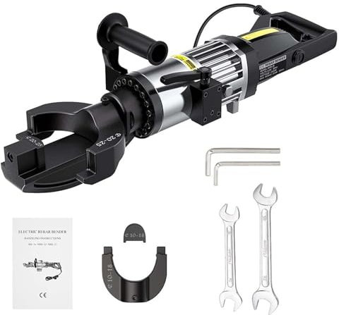 SN-XBDP 1500 W tragbare hydraulische Stahlstangenbiegemaschine, maximaler Biegedurchmesser 25 mm, Biegewinkel: 0–90 °, für Rundstahl/Flussstahl/Bewehrungsstahl