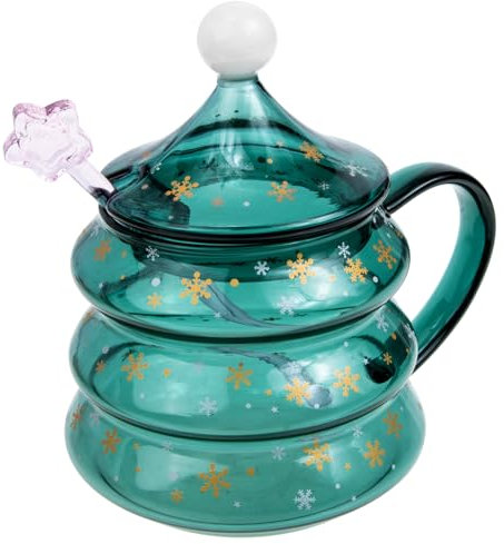 Hoement Glas Weihnachtsbecher Weihnachtsbecher Baum Design Urlaub Home Office Party