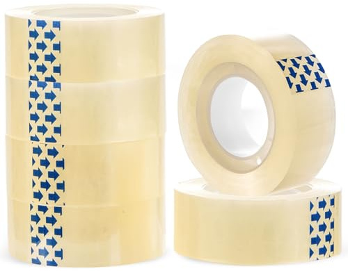 MnexiaPack 6 Rolls Clear Tape, 19mm x 33m, Transparent Tape Refills for Cellotape Dispenser,Ideal for Gift Wrapping Christmas Birthday, Sticky Tape for Home, Office, School, Arts & Crafts