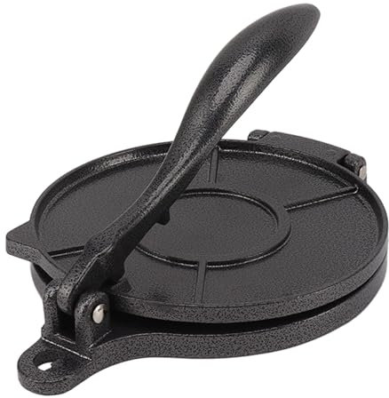 Tortilla Press, Heavy Duty Cast Iron Tortilla Maker, Manual Roti Maker Dough Press, Quesadilla Maker, Aluminum Alloy, Taco Holders, Rotis Press, for Taco. (16cm Black)
