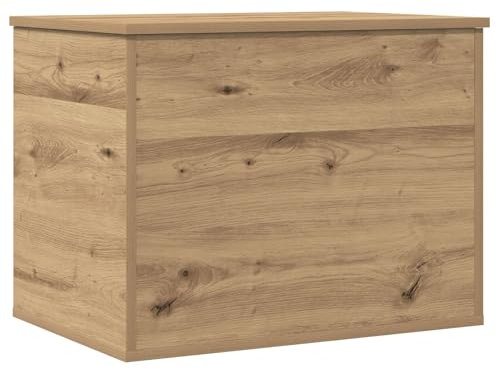 vidaXL Baule di Stoccaggio in Rovere Artigianale Cassa Spaziosa in Legno Durevole con Design Elegante per Ingressi e Soggiorni 60 X 42 46 cm Soluzione Classica per Arredamento della Casa Grande Mob