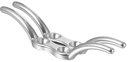 YARNOW 2pcs Boat Men Stainless Steel Rope Cleat Flagpole Hook Cleat Hooks Included Screws Boat Deck Lock Boating Accessories