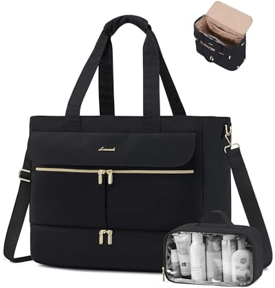 LOVEVOOK Reisetasche Damen, 57L Große Öffnung Weekender Handgepäck Kliniktasche Geburt Krankenhaustasche mit Kulturtasche, Schuhfach & Nassfach, Sporttasche Travel Duffle Bag für Flugzeug Reise Gym