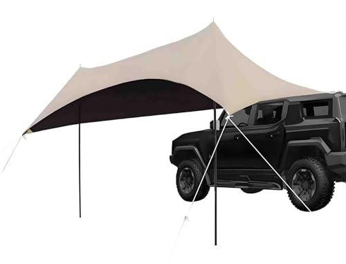 WPWSDWMX Toldo Camper, Refugio Solar para Camping, Toldo Impermeable para Coche con Ventosas, Tela Oxford 210D Resistente a la Intemperie con Bolsa de Almacenamiento.