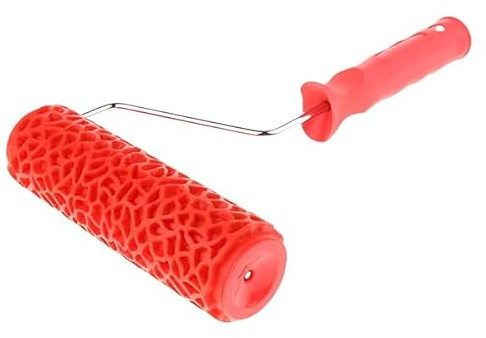 Wiederverwendbarer Farbroller mit Krokodilhautmuster, Extra breiter 18 cm Malroller, Malwerkzeug für die Wandgestaltung, rot - CROCWALL