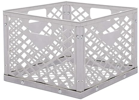 Cesta de carbón Vegetal – Caja de Acero Inoxidable con asa | Resistente Rejilla – Accesorio para Barbacoa para Cocina al Aire Libre Calefacción Camping – de Senderismo