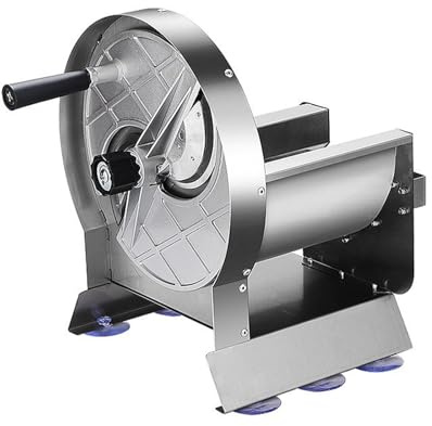 KHZKHC Affettatrice Professionale, Affettatrice Manuale per Frutta E Verdura, Spessore Regolabile da 0,2 a 10 Mm, Lama da 8 Pollici, Corpo in Acciaio Inox, con 2 Lame di Ricambio per Frutta, Cetriolo