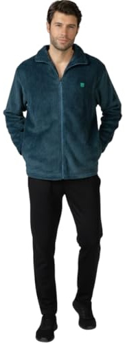 MASSANA Bata de Invierno para Hombre L756302, Azul Marino, Poliéster Coralina, Cremallera Frontal, Cuello Alto (FR/ES, Letras, L, Regular, Regular, Azul)