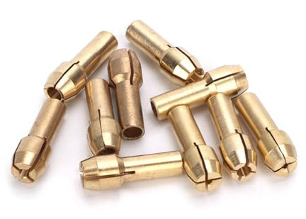 Mini portabrocas de latón Amoladora eléctrica Accesorios para herramientas rotativas 10 piezas 0,5-3,2 mm Sujeción de precisión duradera dorada para proyectos de bricolaje (Diámetro de la cola 4,3