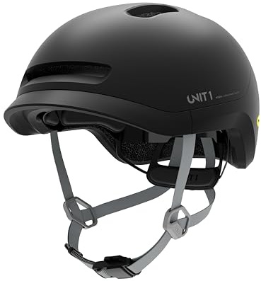 UNIT 1 Neon Hybrid Smart Bike Helmet | Urban & Road | MIPS | LED anteriore e posteriore | Compatibile con luci di direzione e freno con telecomando | Crash Alert | E-Bike completamente certificata |