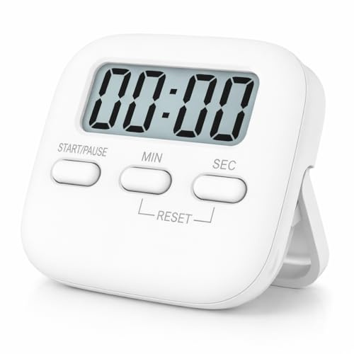 Digital Kitchen Timer Magnetic Countdown and Stopwatch with Loud Alarm Large LCD Display Stand and Hanging Hole for Cooking Bathroom Classroom and Kids