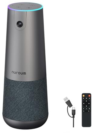 Nuroum C40(2nd Gen) 4K Video Conference Camera with Microphone, 120° FOV,4 Noise Cancelling Mics,Auto Framing,5x Zoom, AI Voice Tracking, 8MP CMOS Video Conferencing System for Home/Office/Zoom/Teams