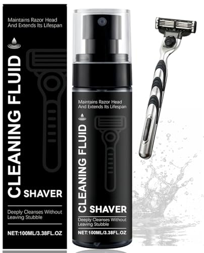 100ml Shaver Cleaning Fluid & Lubricant Spray,Electric Shaver Cleaner & Oil Lubricant,Trimmer Cleaner,Deep Cleansing & Odor Eliminating Formula for Razor Head Clea/ner,Rust Prevention&Lubricating Care